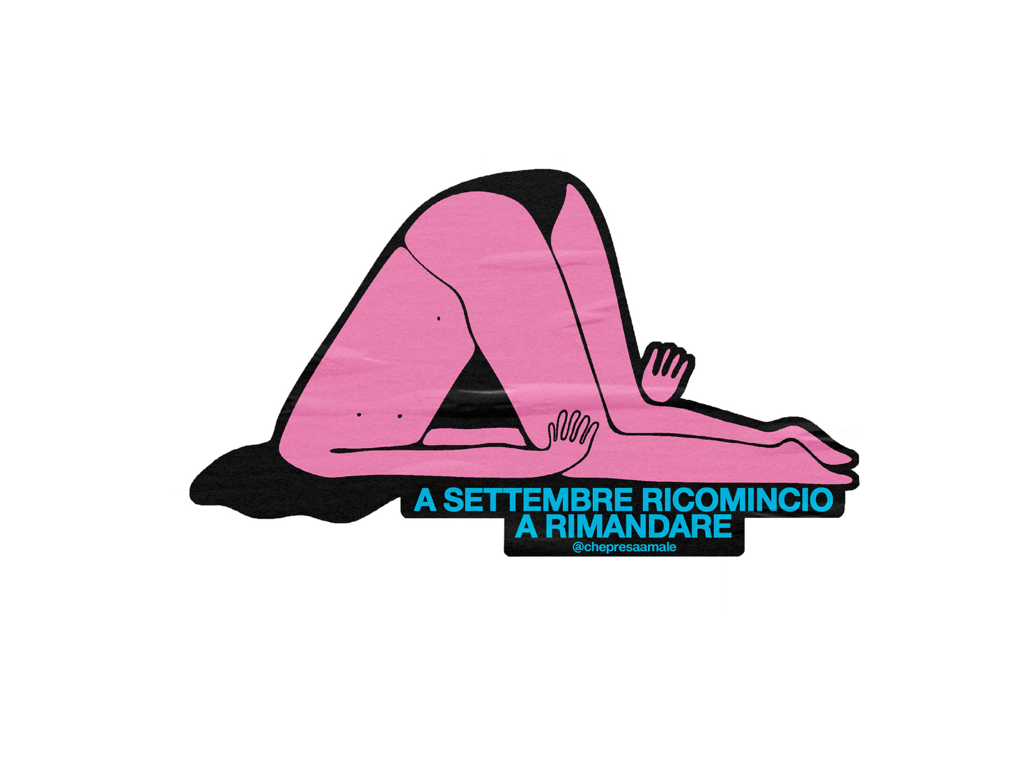 Sticker "Ricomincio a rimandare"