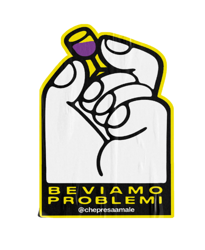 Sticker "Beviamo problemi"
