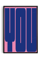 poster ironico rosa e viola