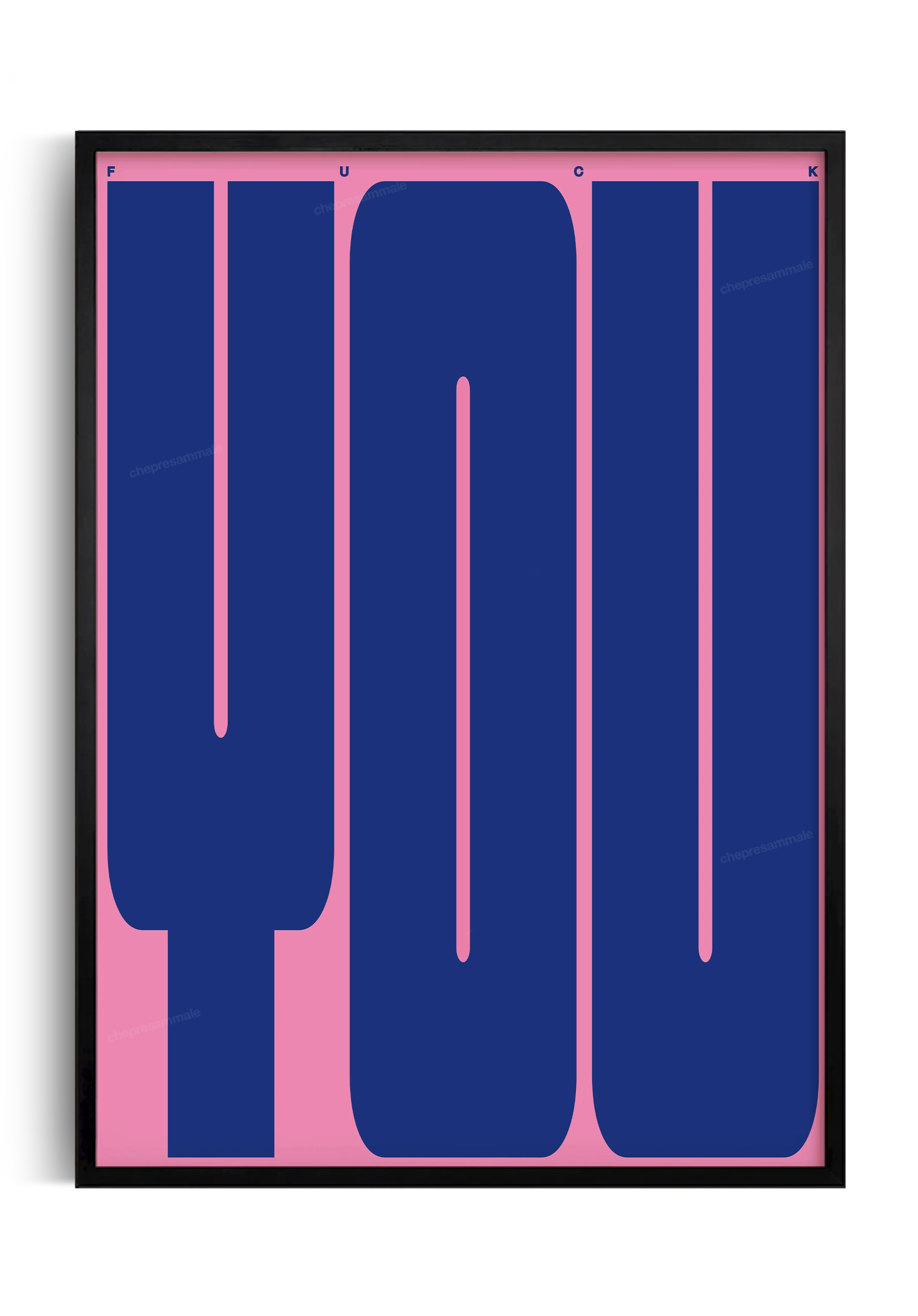 poster ironico rosa e viola