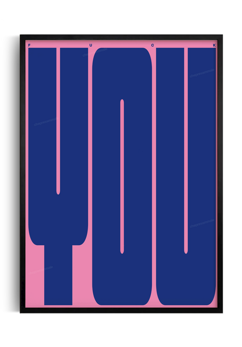 poster ironico rosa e viola