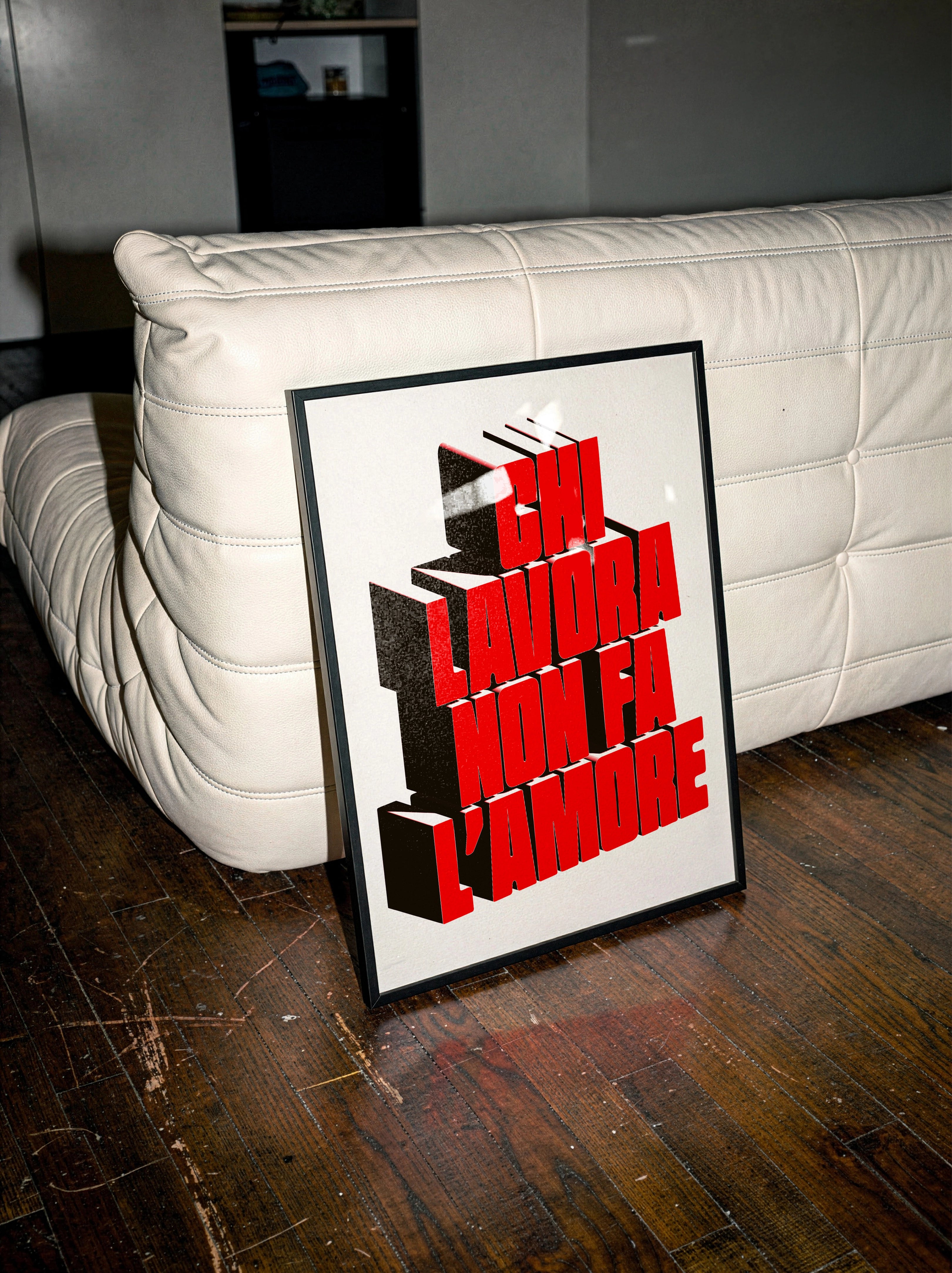 poster ironico arredamento moderno