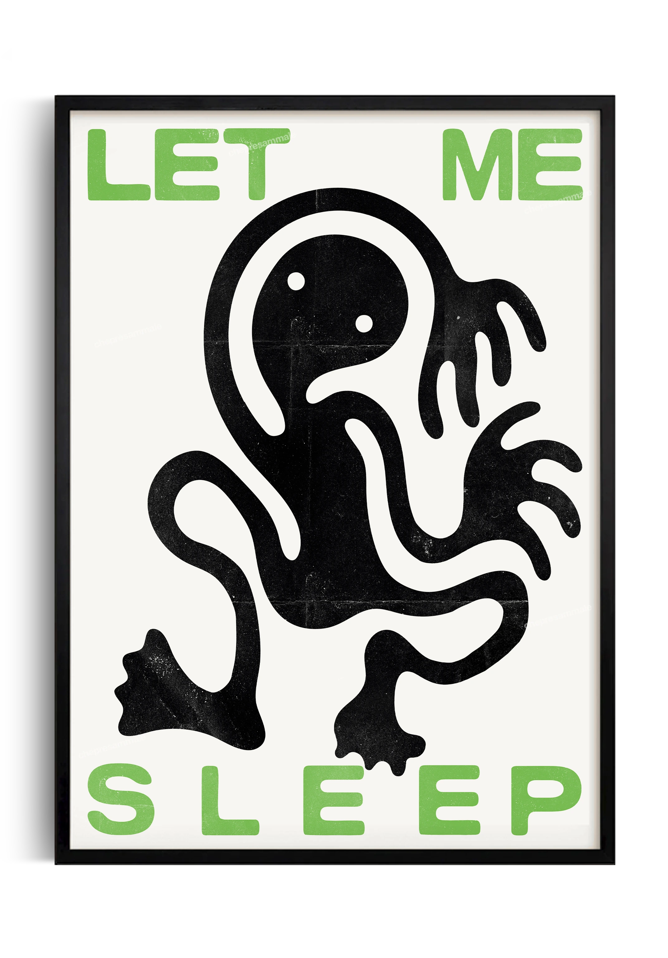 poster let me sleep ironico per arredamento camere da letto