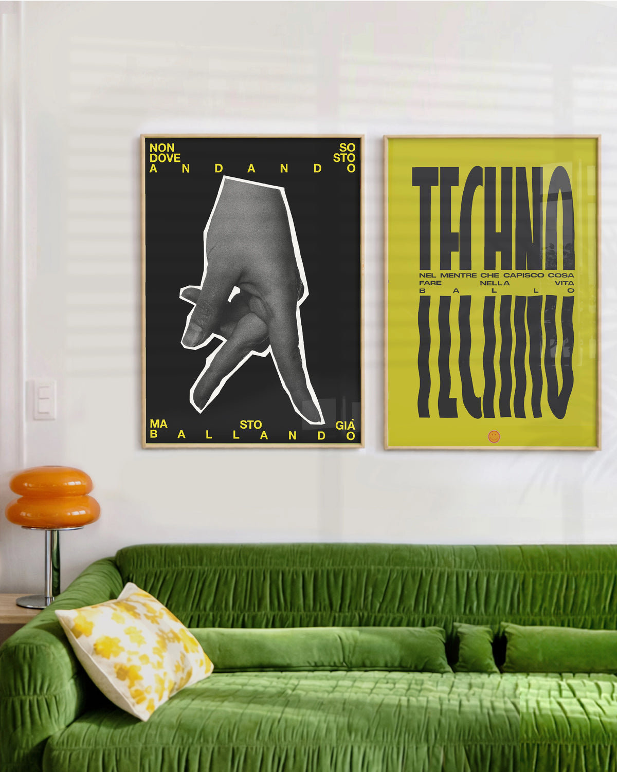 poster music techno yellow