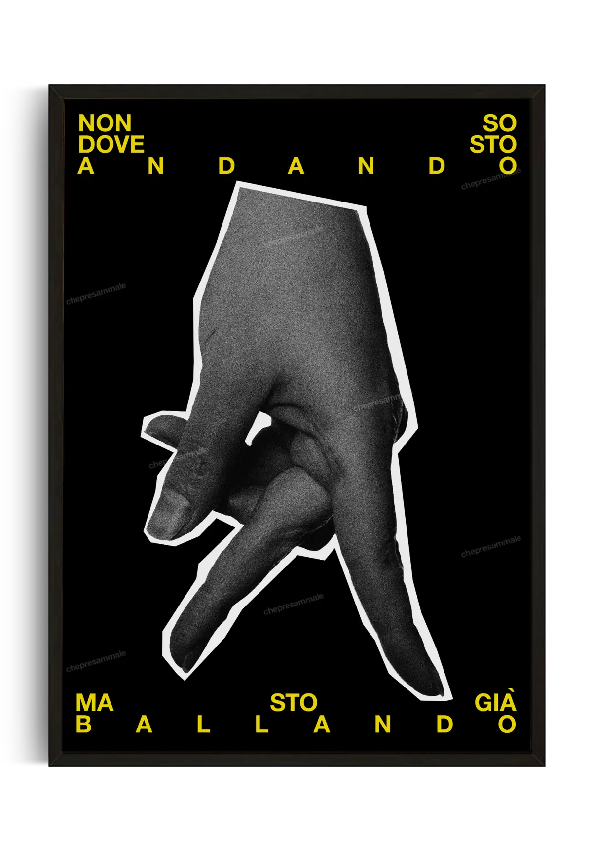 Poster giallo stampa artistica musica elettronica per soggiorno