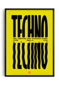 Poster Techno stampa artistica musica elettronica per soggiorno