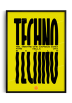 Poster Techno stampa artistica musica elettronica per soggiorno